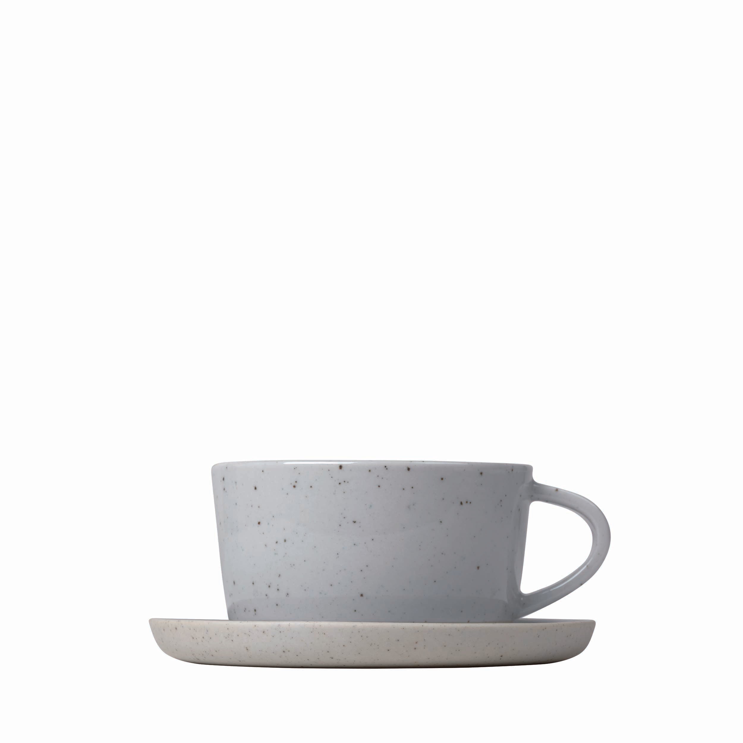 blomus SABLO Scandinavian Stoneware Coffee Cups with Saucers - Dishware Coffee Service Set of 2