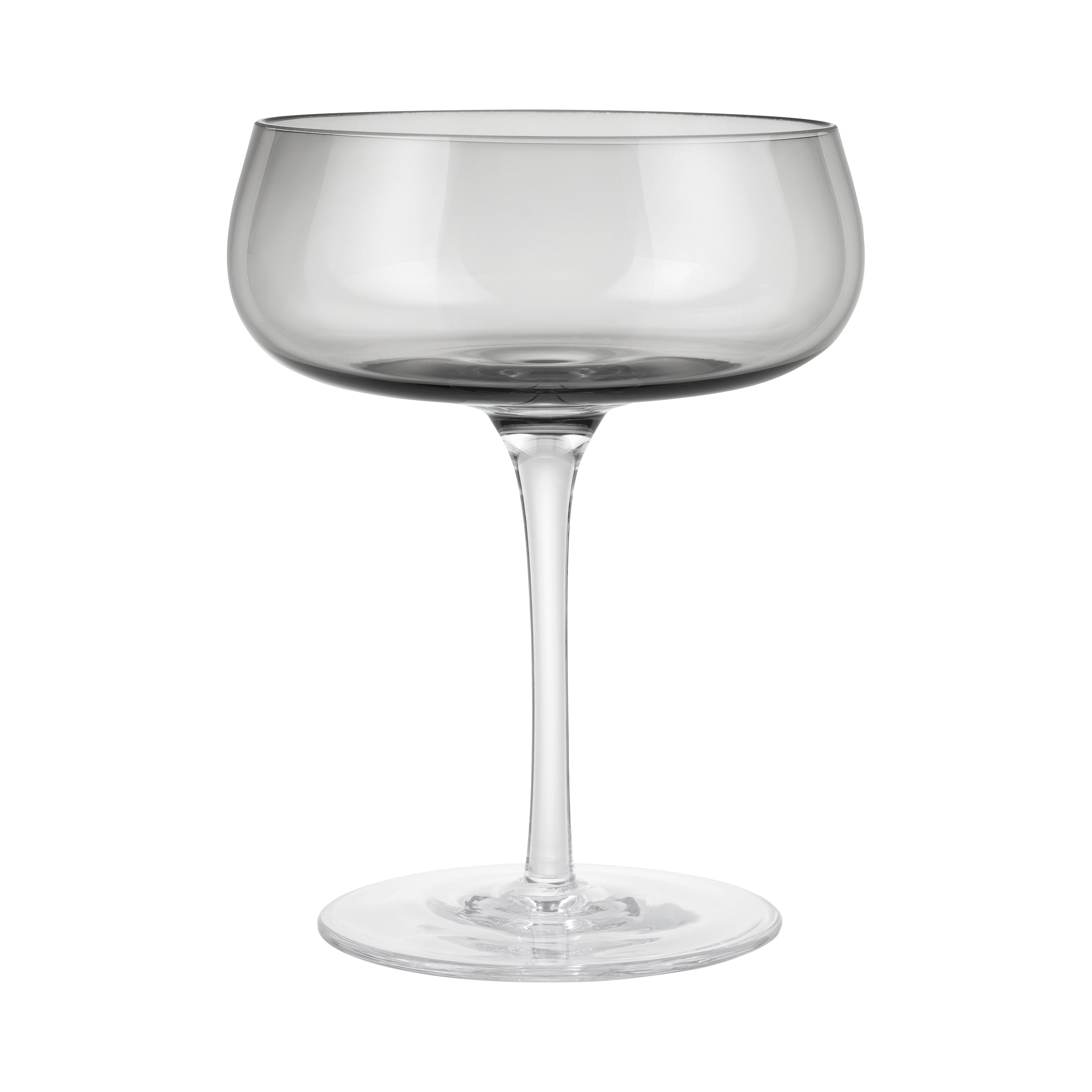 blomus BELO Hand Blown Champagne  Saucer - Colored Glass Tapered Tulip Shape Coupe Stemware - 2 pieces 