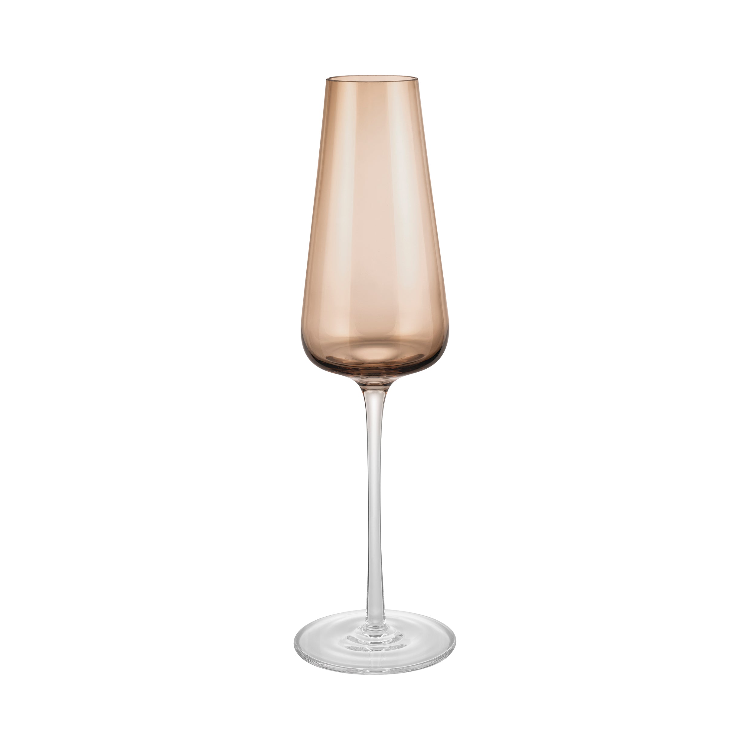 blomus BELO Hand Blown Champagne Flute - Colored Glass Tapered Tulip Shape Stemware - 2 pieces 