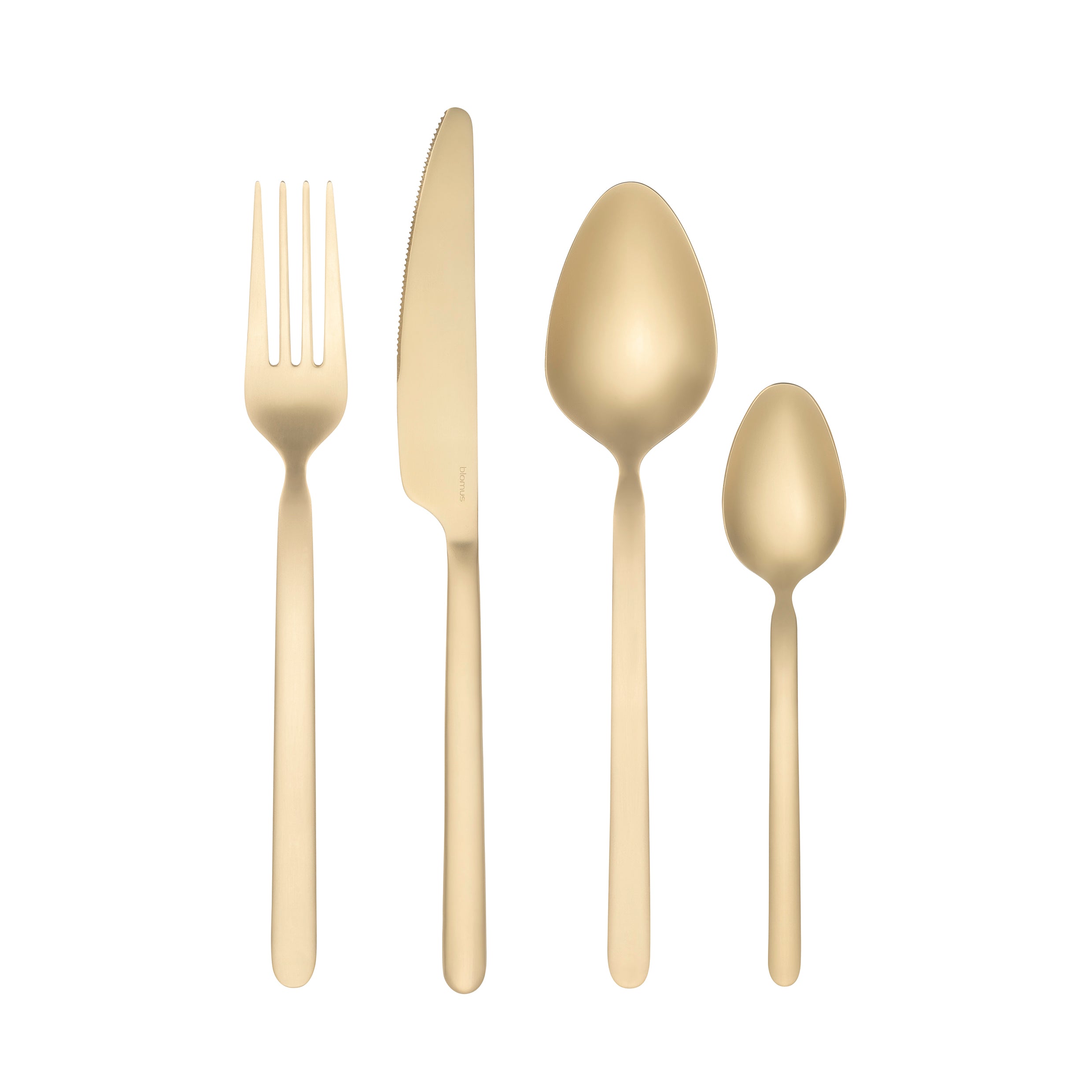 blomus STELLA 16-Piece PVD Coated Stainless Steel Flatware Set – Modern Minimalist Cutlery Service for 4
