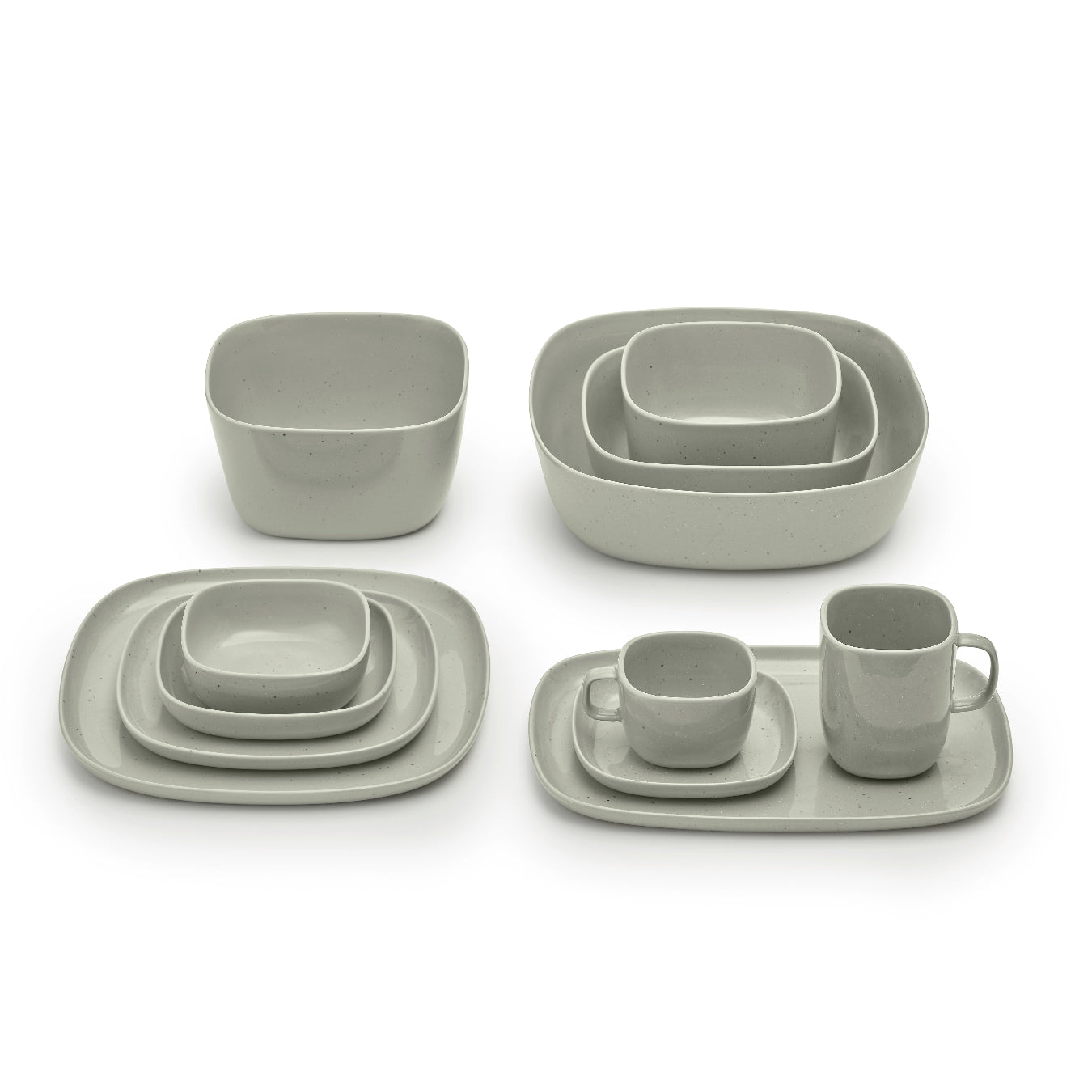 VAHLO DIsh Complete Set of dishes in Mirage Grey