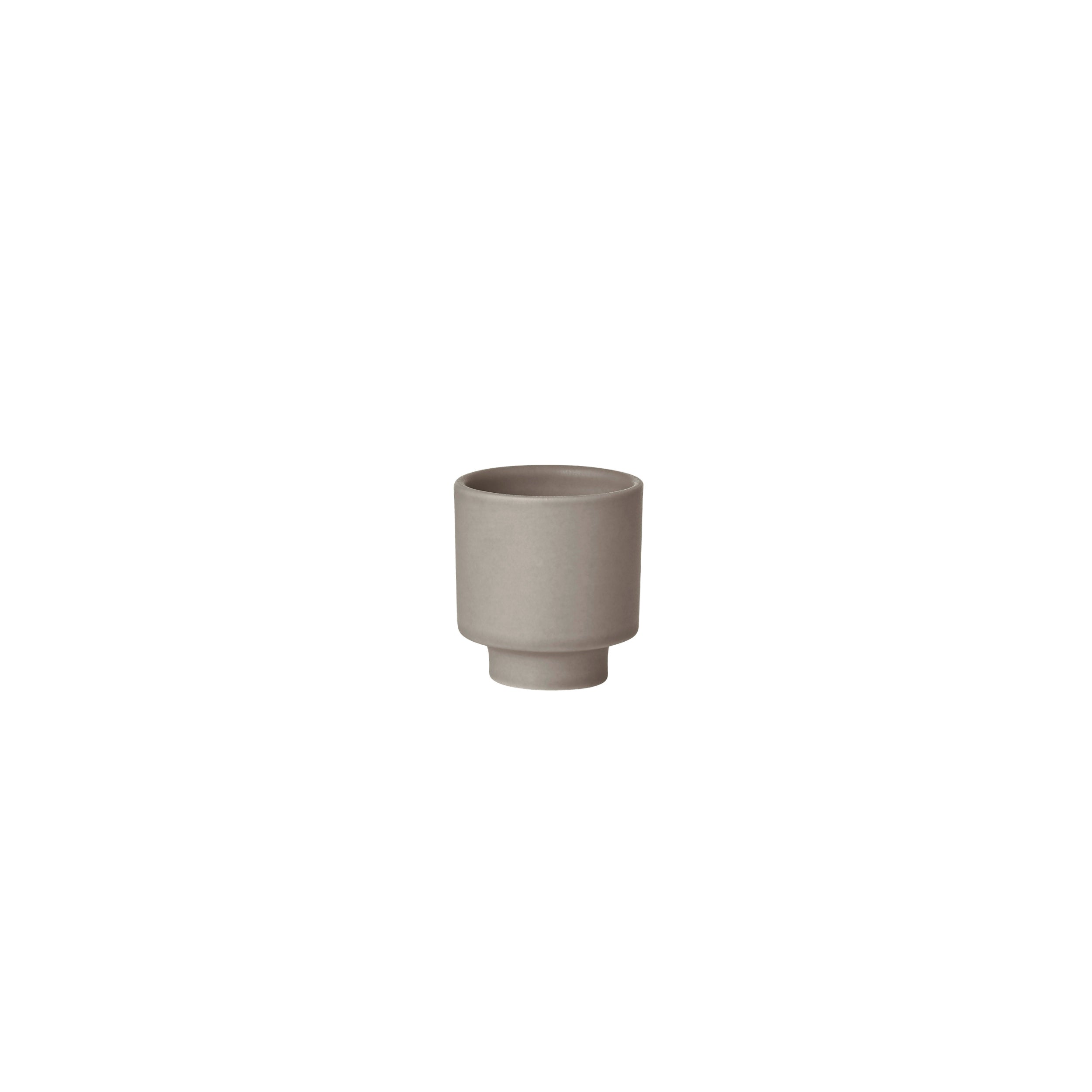 Gray ceramic cup on a white background