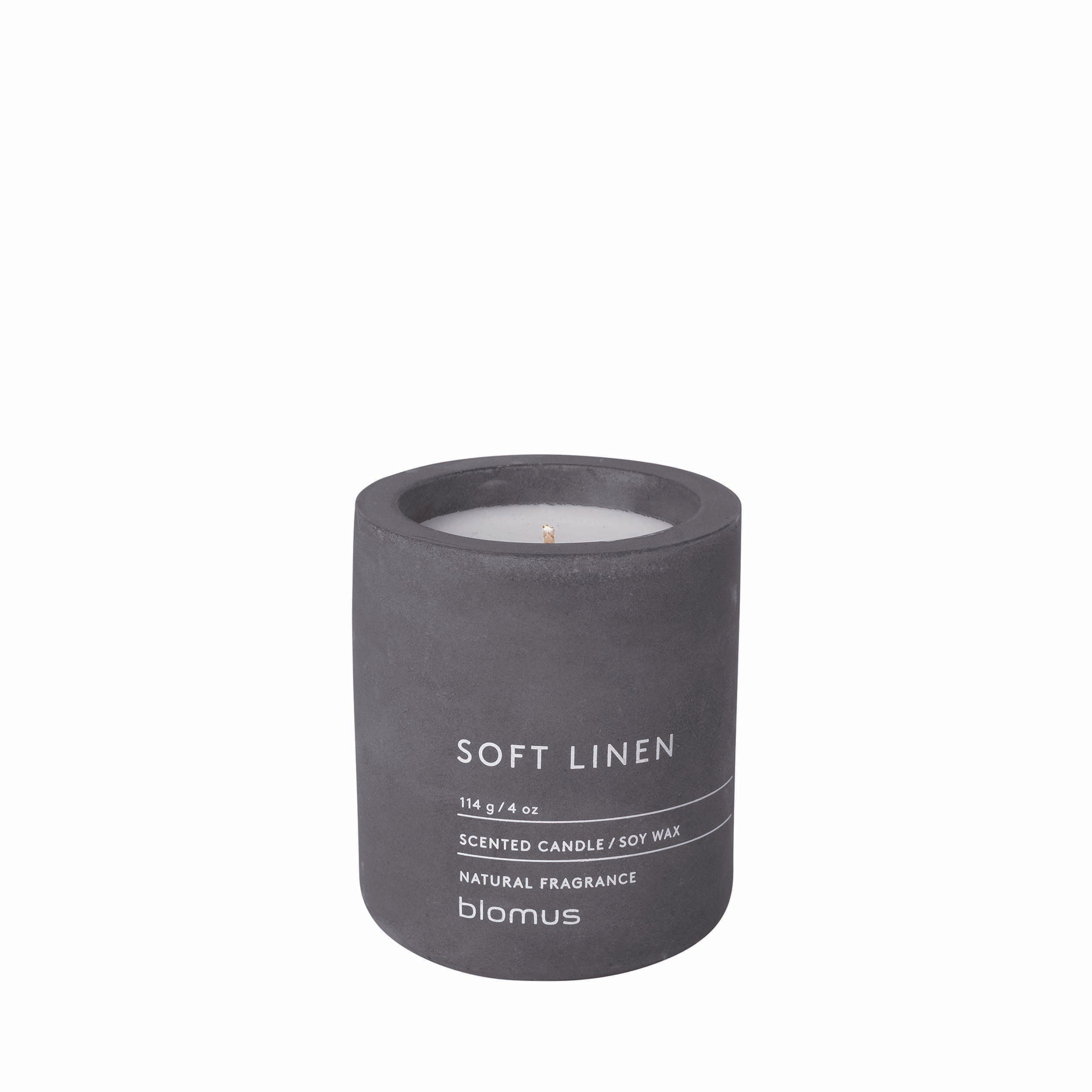 blomus FRAGA Small Scented Jar Candle with Colored Concrete Container - Soy Wax and Natural Oil Fragrance