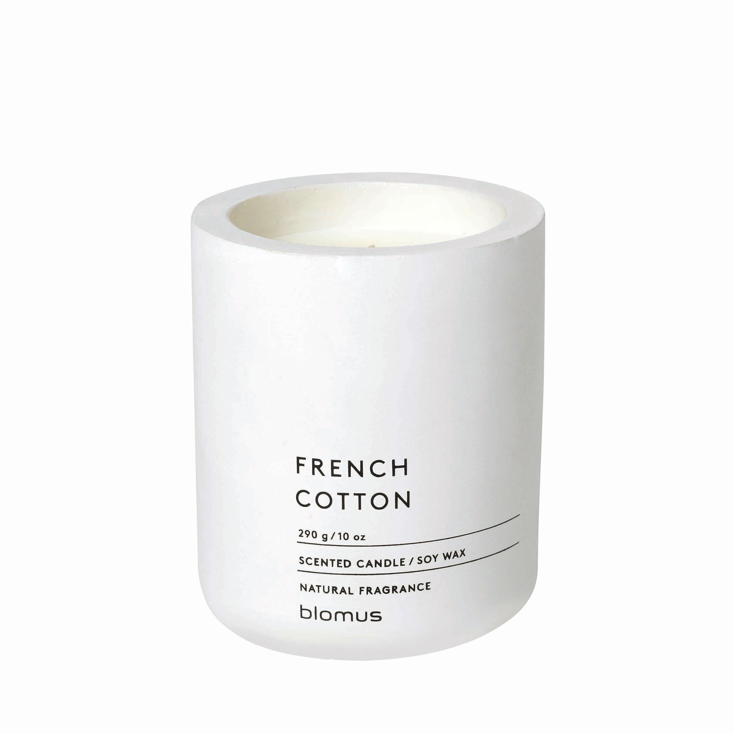 blomus FRAGA Large Scented Jar Candle with Colored Concrete Container - Soy Wax and Natural Oil Fragrance