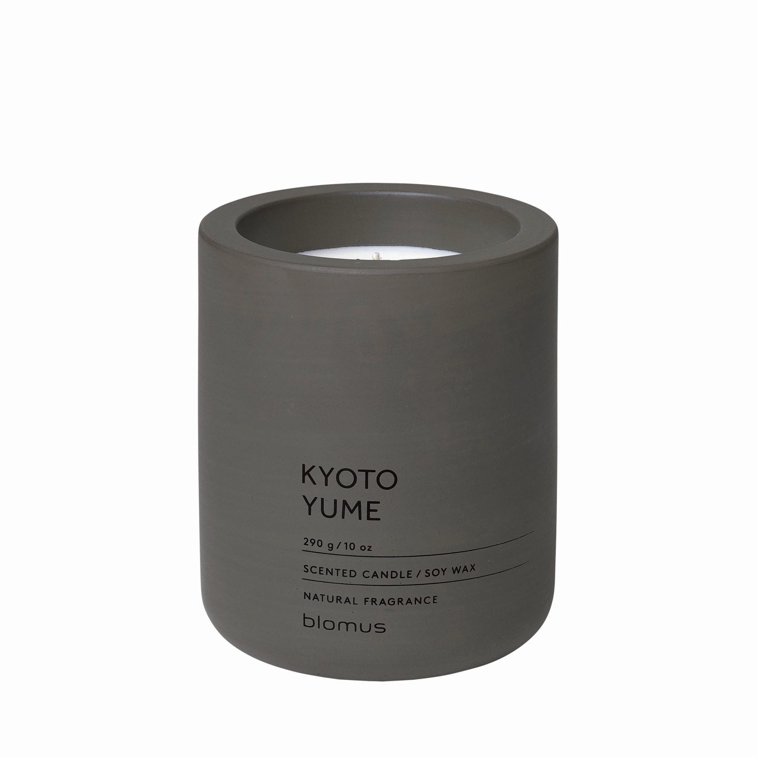 blomus FRAGA Large Scented Jar Candle with Colored Concrete Container - Soy Wax and Natural Oil Fragrance
