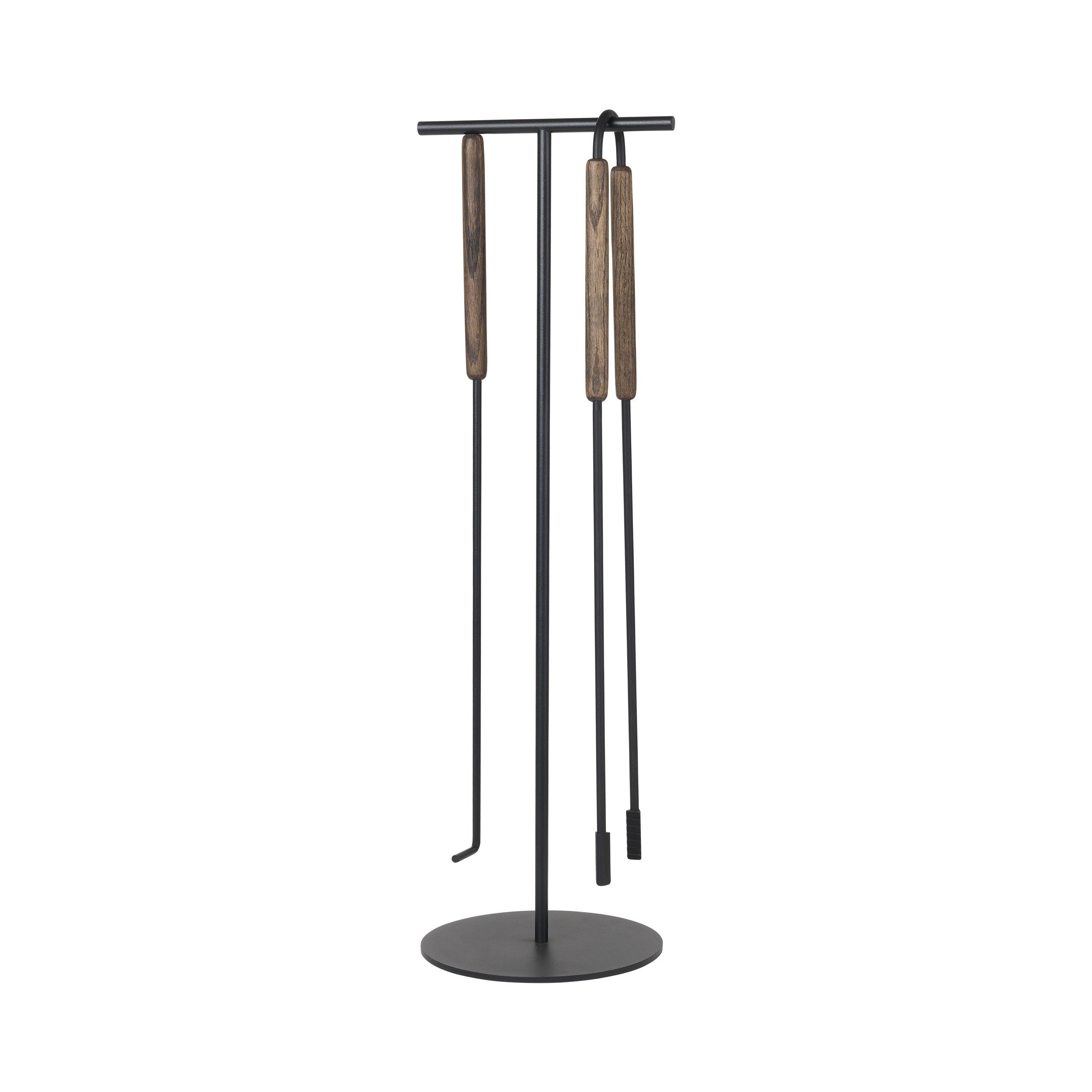 blomus ASHI Fireplace Tool Set and Stand with Magnetic Attachment - 5-Piece with Wood Accents