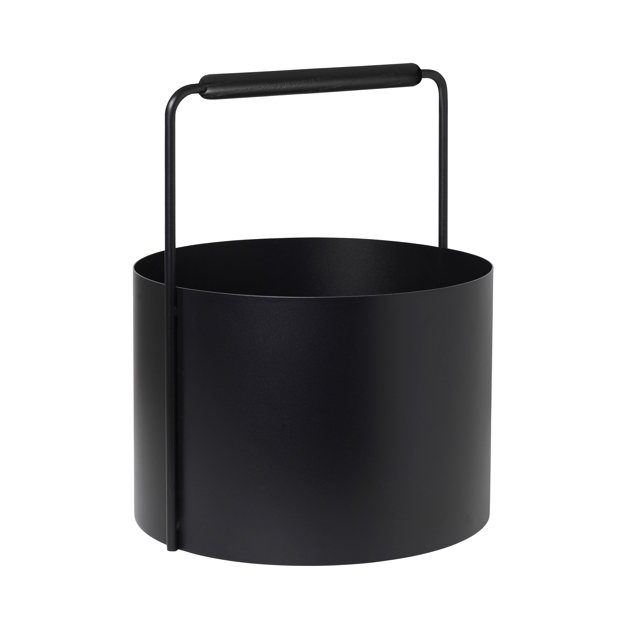 ASHI Log Carrier with Oak Wood Handle - Modern Log Basket