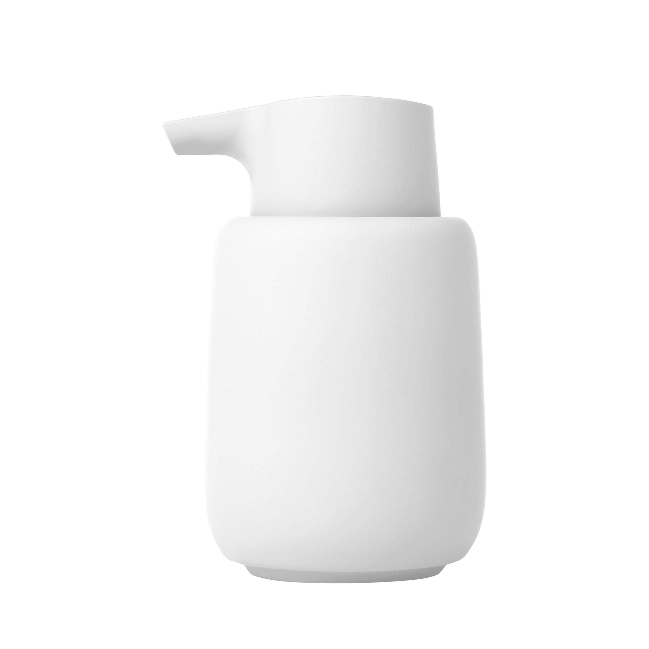 blomus SONO Bathroom Soap Dispenser - Ceramic Soft Touch Manual Soap Pump - Modern Design White