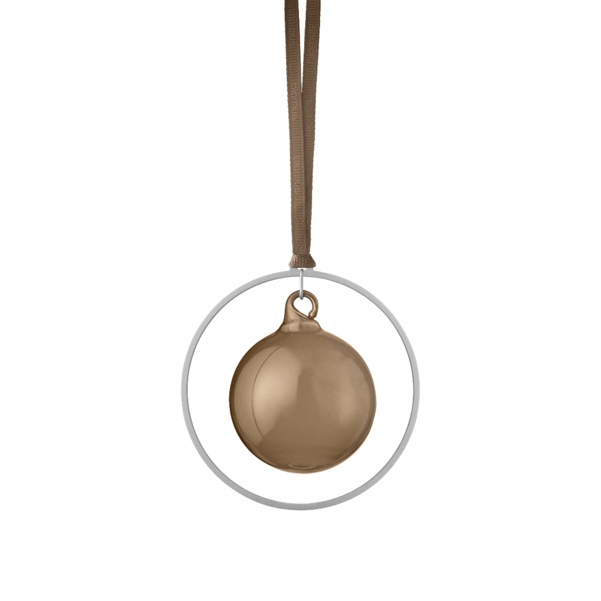 67098 Coffee Bauble with Silver Ring