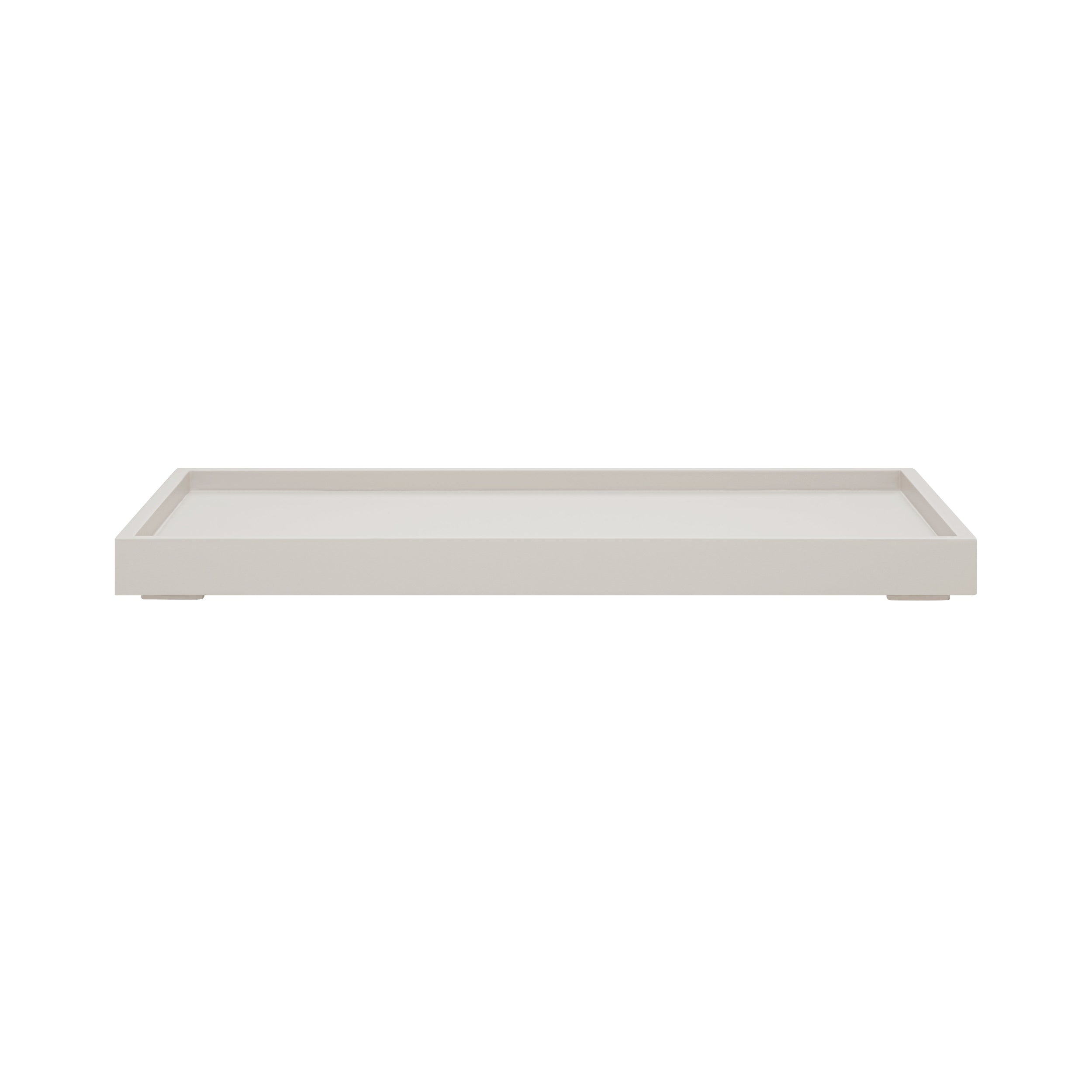 White rectangular tray on a white background