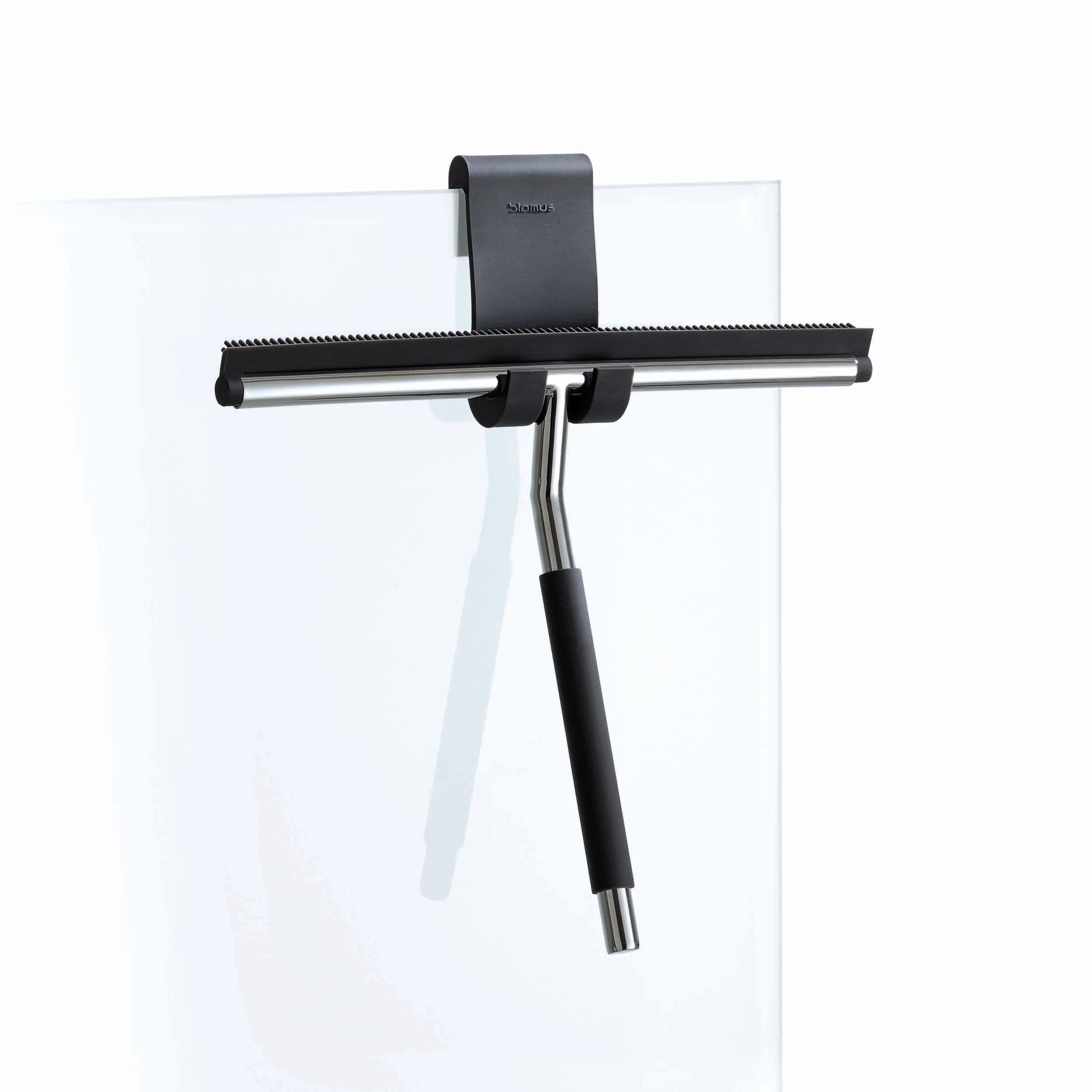blomus LAVEA Bathroom Shower Squeegee and Brush with Hanger - Stainless Steel and Silicone
