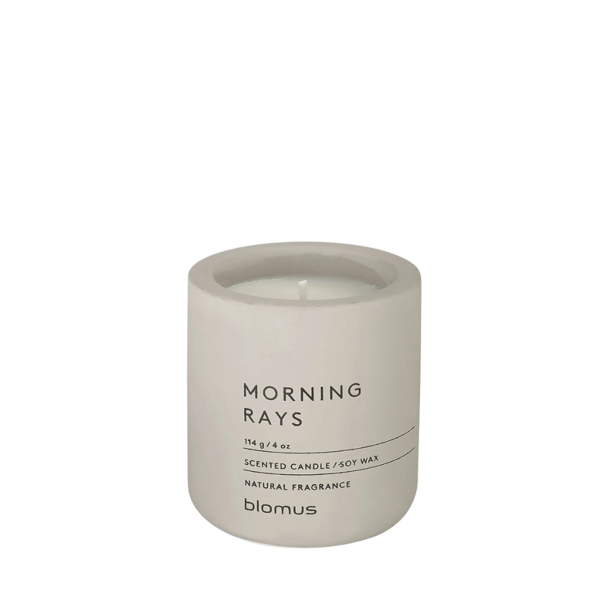blomus FRAGA Small Scented Jar Candle with Colored Concrete Container - Soy Wax and Natural Oil Fragrance