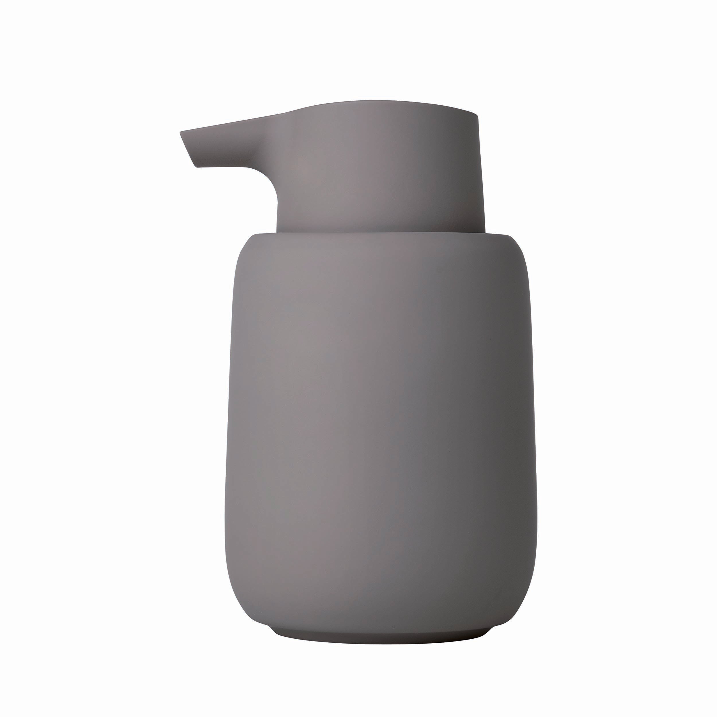 blomus SONO Bathroom Soap Dispenser - Ceramic Soft Touch Manual Soap Pump - Modern Design Sattelite