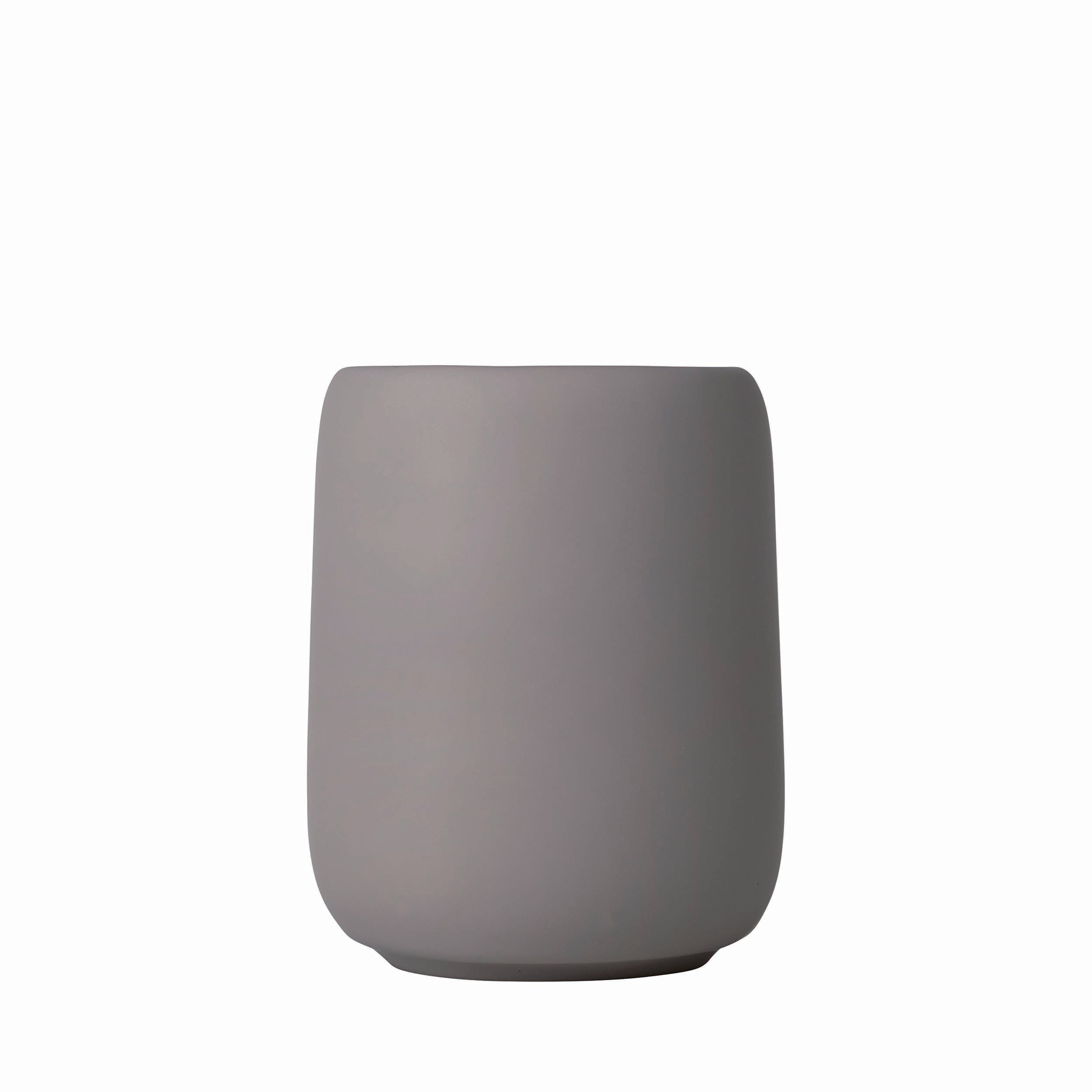 blomus SONO Modern Bathroom Countertop Tumbler and Toothbrush Holder Organizer - Ceramic Soft Touch Sattelite
