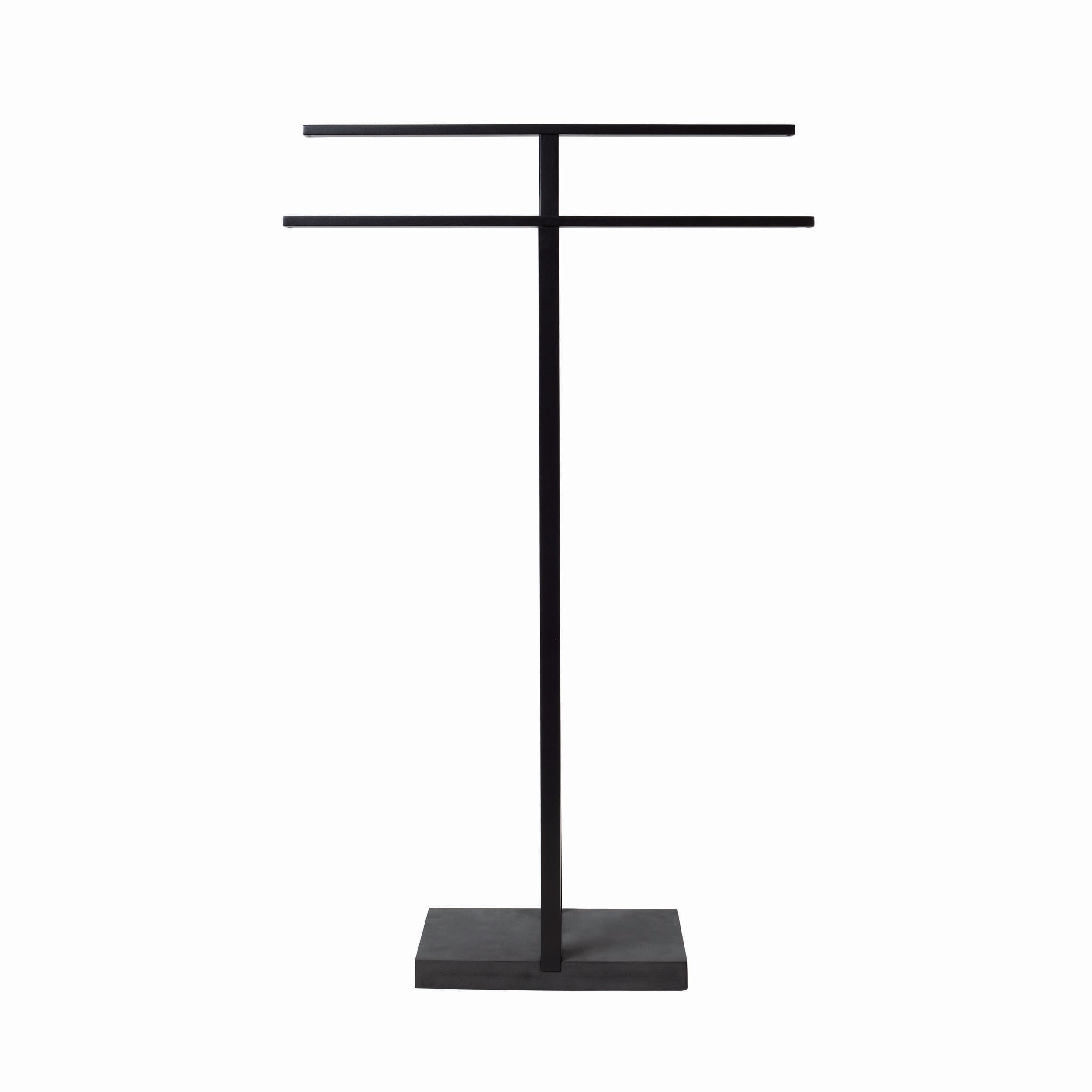 blomus MENOTO Modern Freestanding Towel Rack with Heavy Polystone Base - Black