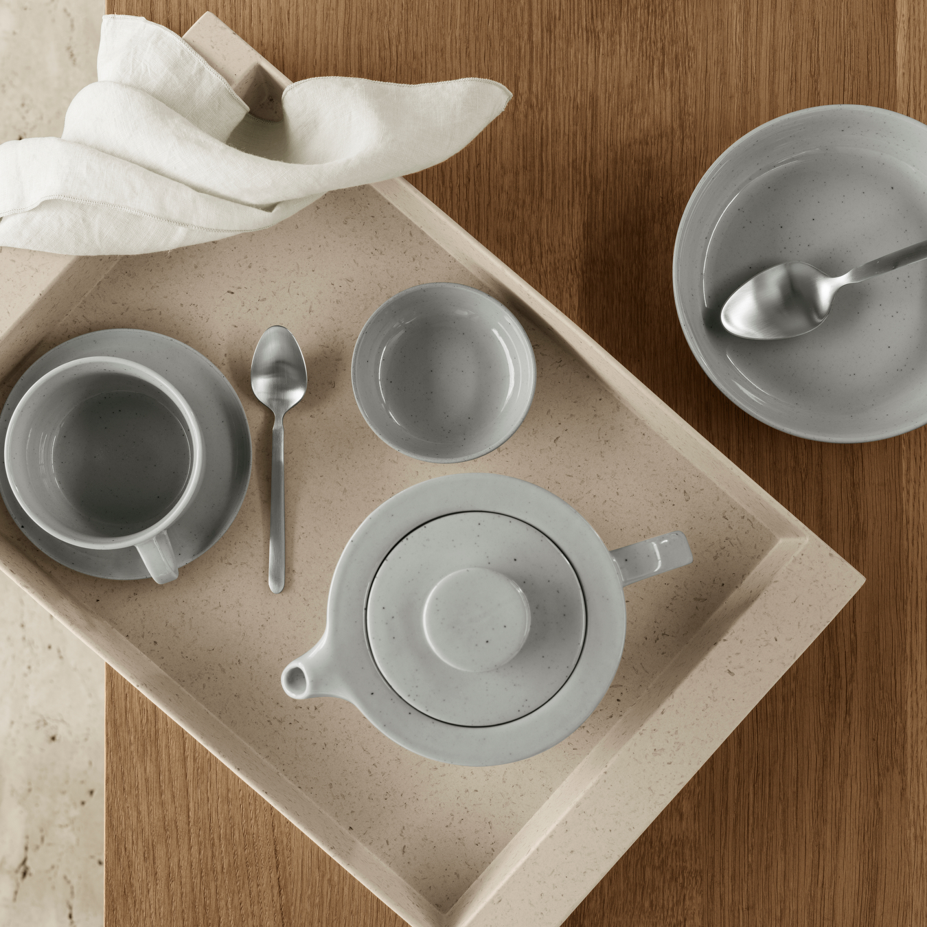 blomus KANKYO recycled bamboo tray set for serving tea