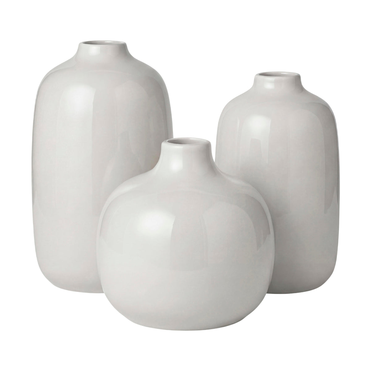 CEOLA Glossy Ceramic Statement Vases - Set of 3 Small Bud Vases