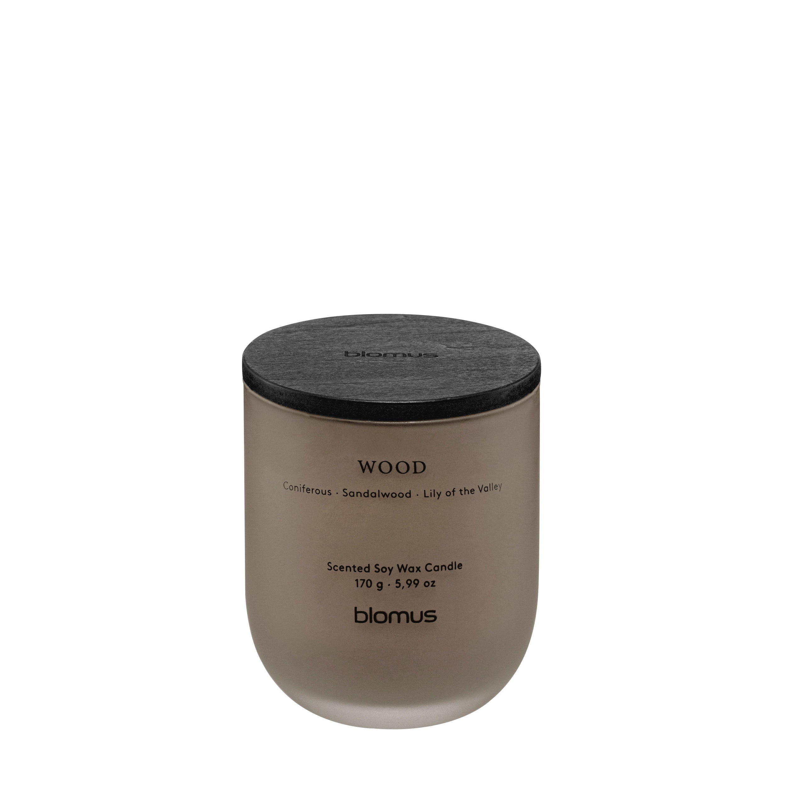 blomus candle tan in color against white background