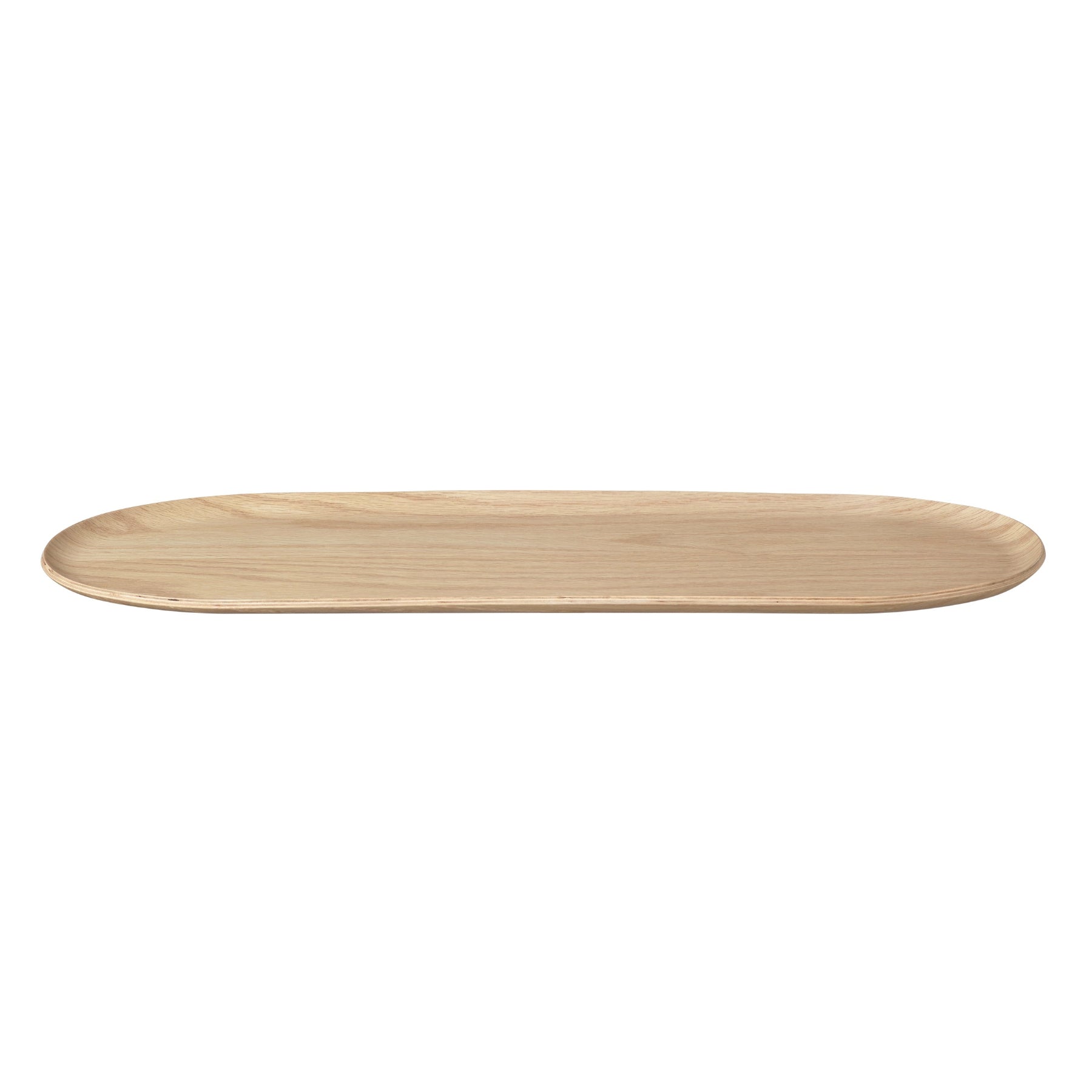 blomus BAKI Decorative and Functional Oval Tray with Non-Slip Surface - Natural Oak Finish Manufactured Wood 