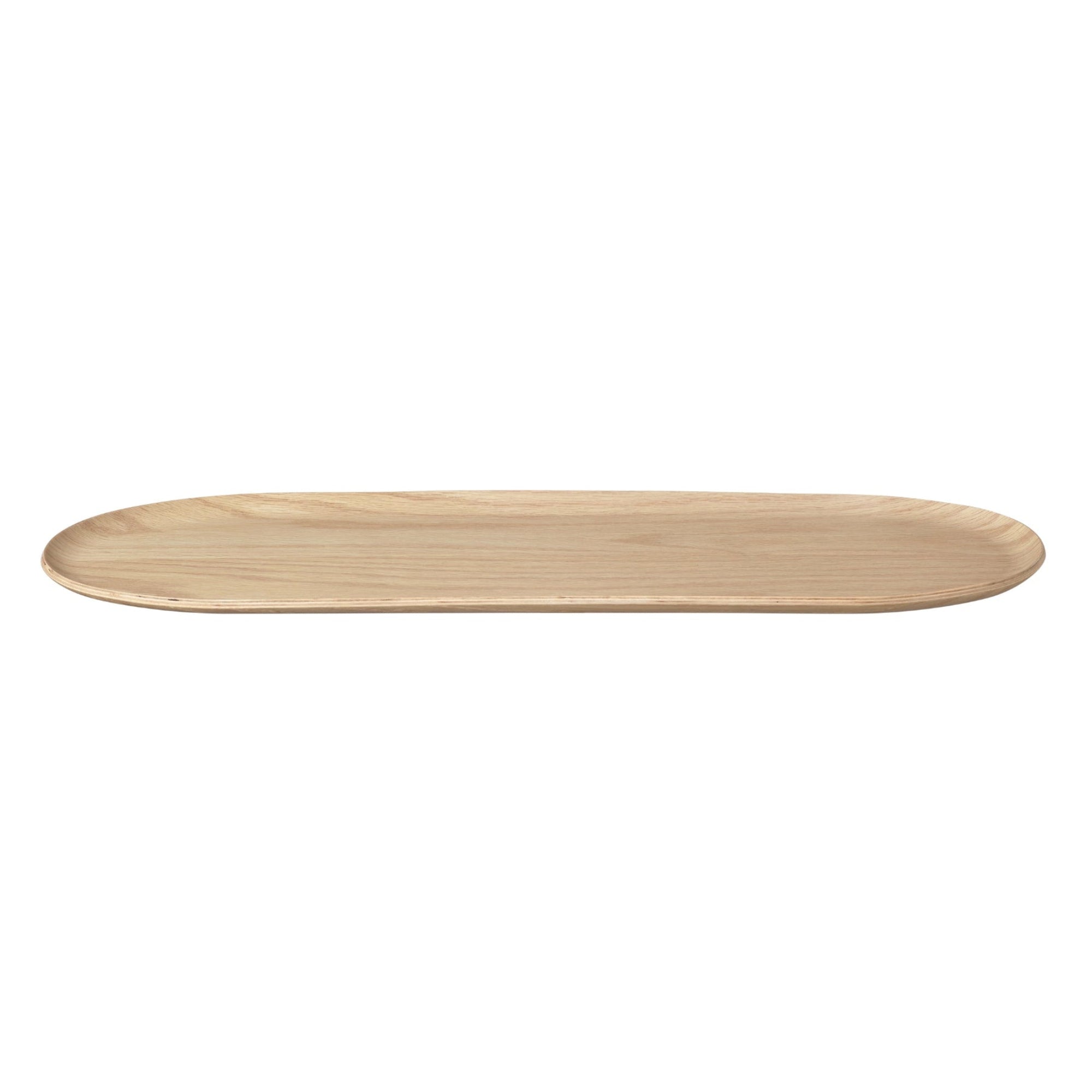 blomus BAKI Decorative and Functional Oval Tray with Non-Slip Surface - Natural Oak Finish Manufactured Wood 