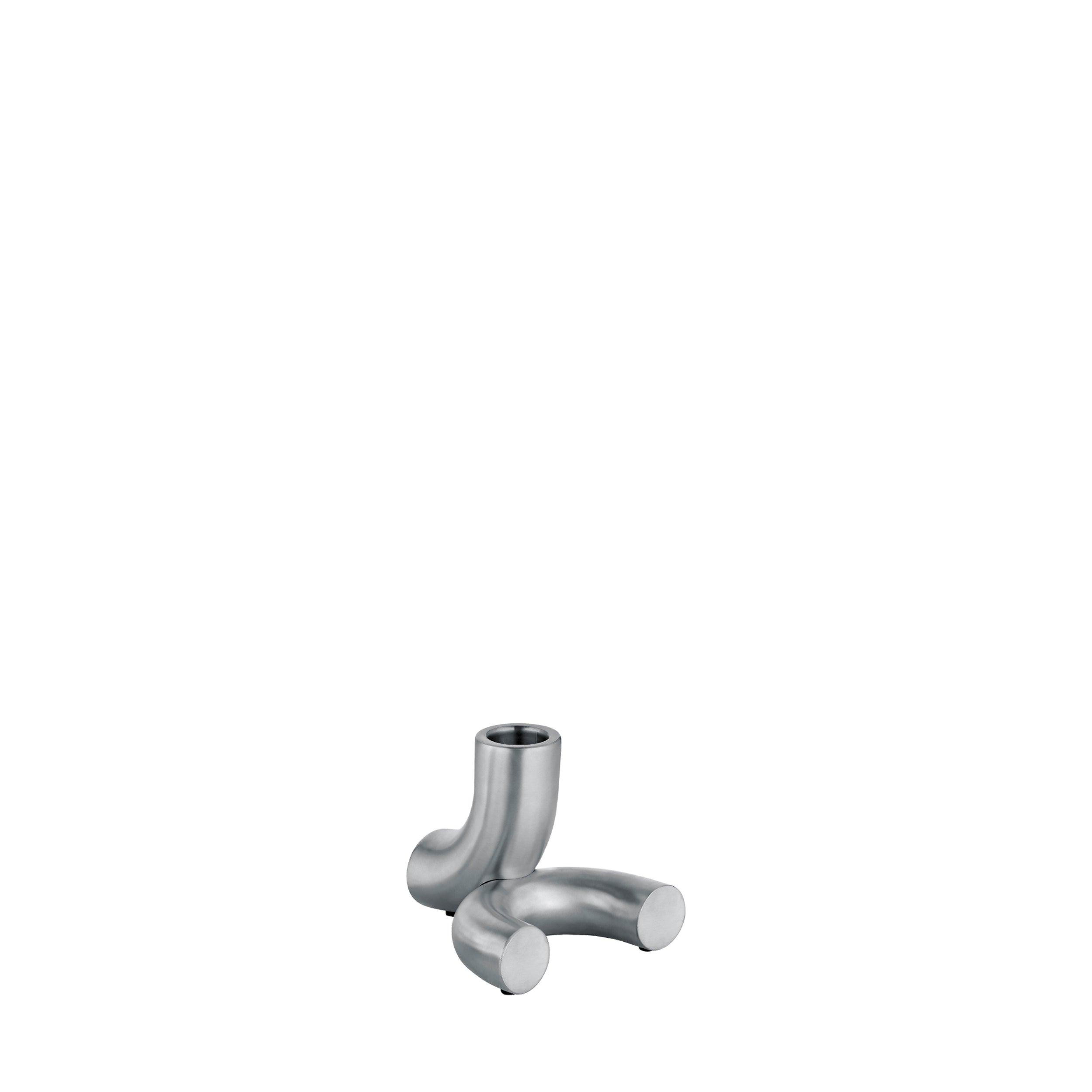 blomus DOODLE Modern Stainless Steel Taper Candle Holder - Geometric Design 
