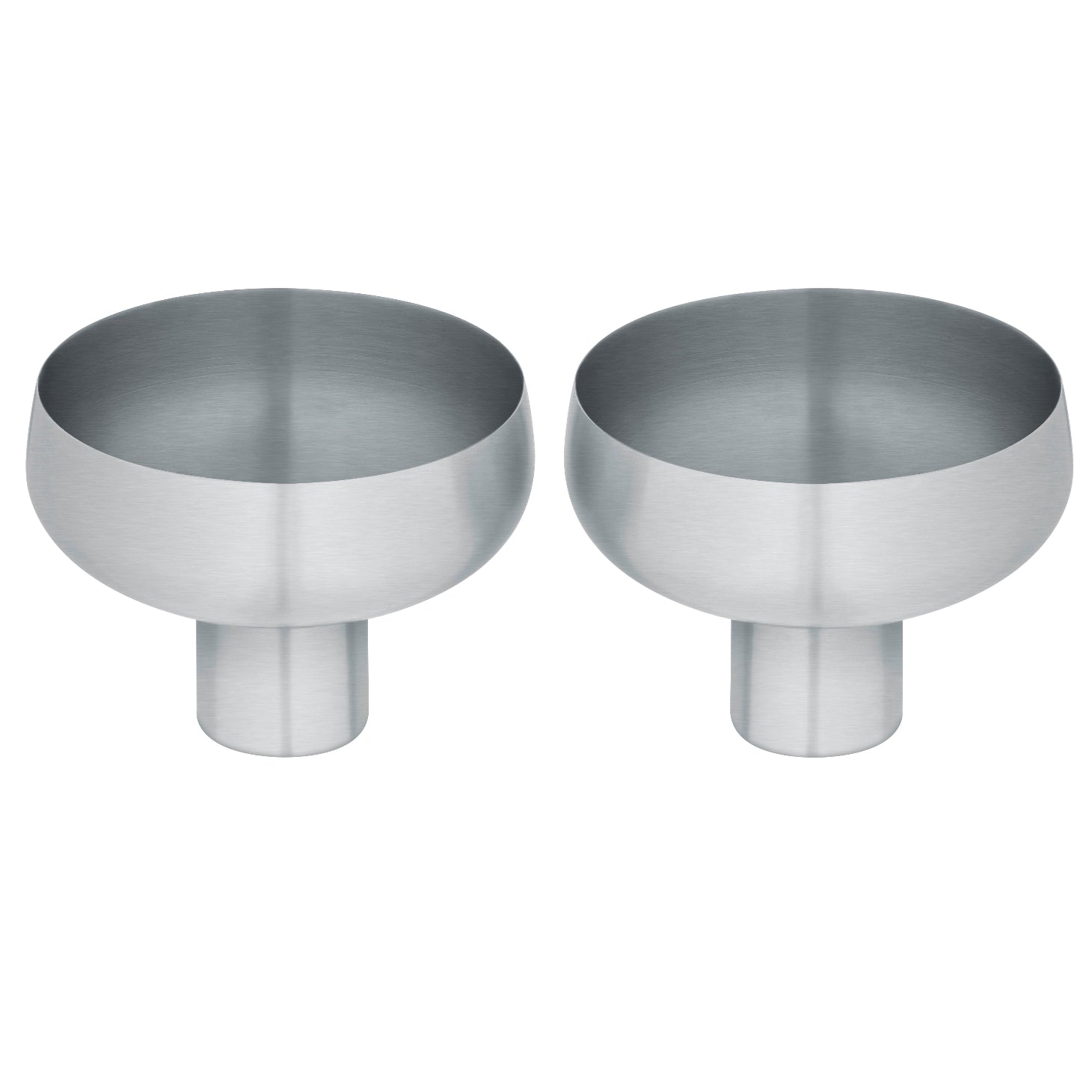 blomus KOYOI Japanese Inspired Stainless Steel Coupe with Pedestal Stem Set of 2 for Serving Drinks or Snacks