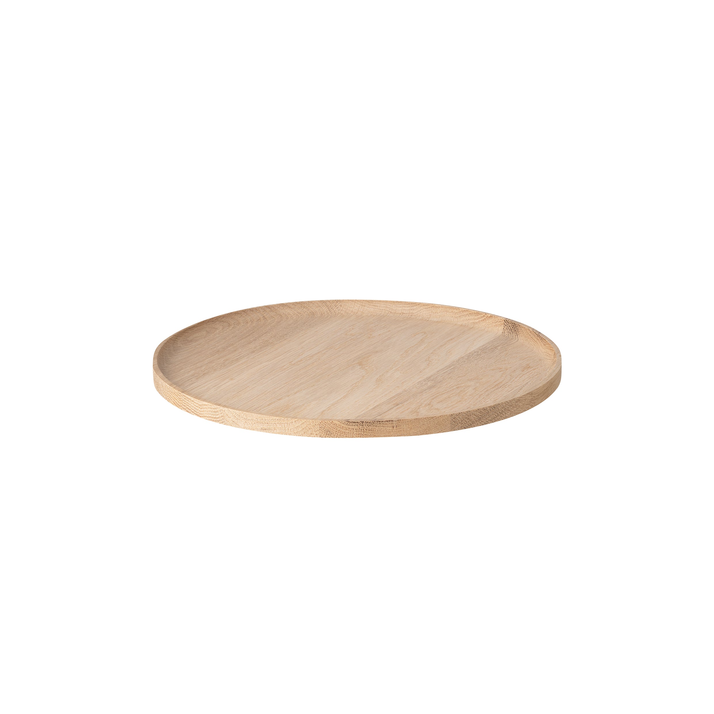 blomus OKU Decorative and Functional Solid Oak Natural Wood Grain Round Tray