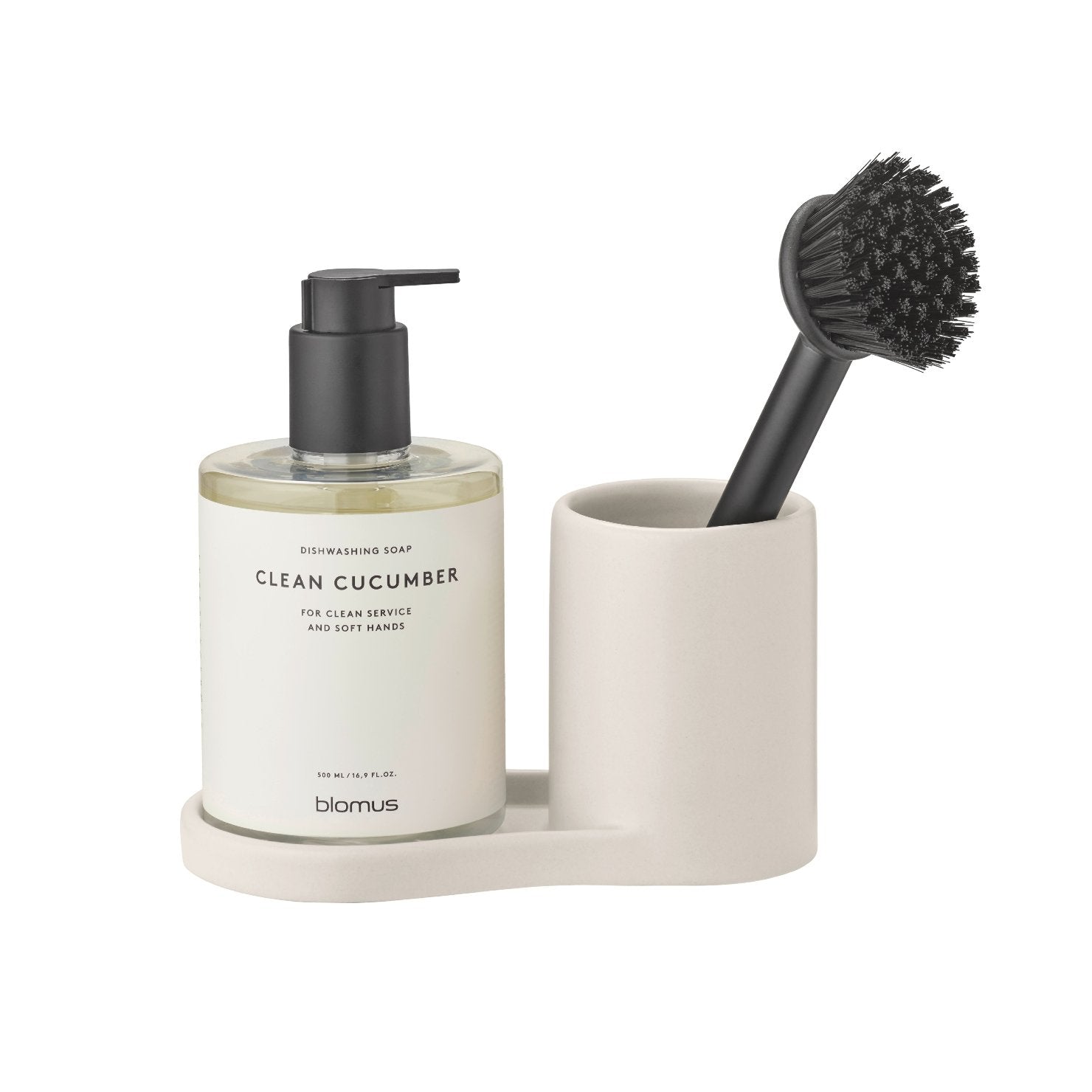 blomus PIRO Ceramic Sink Organizer – Minimalist Stoneware Kitchen & Bathroom Caddy for Soap, Sponge & Dish Brush Storage