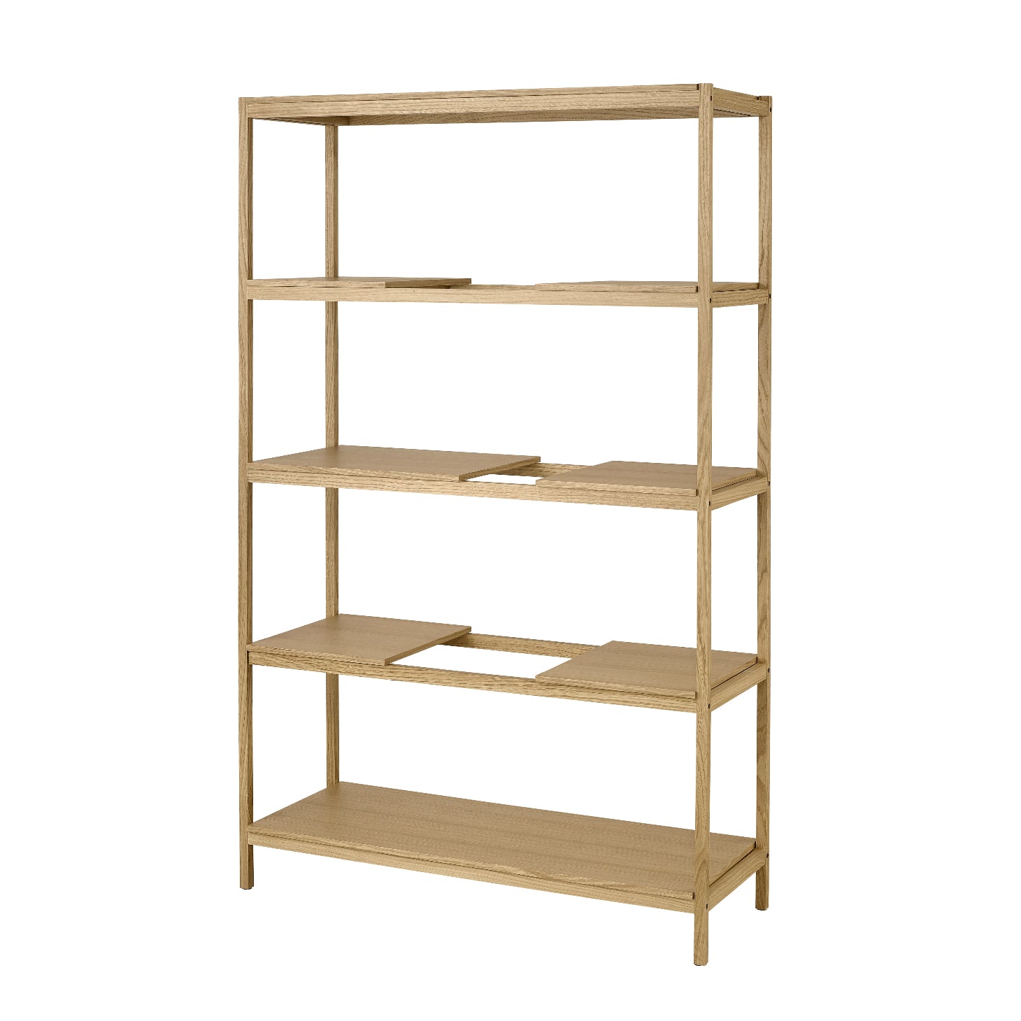 blomus SUKOYA Oak Shelf Unit with Adjustable Shelf Panels - Scandinavian Design - 5 Shelf