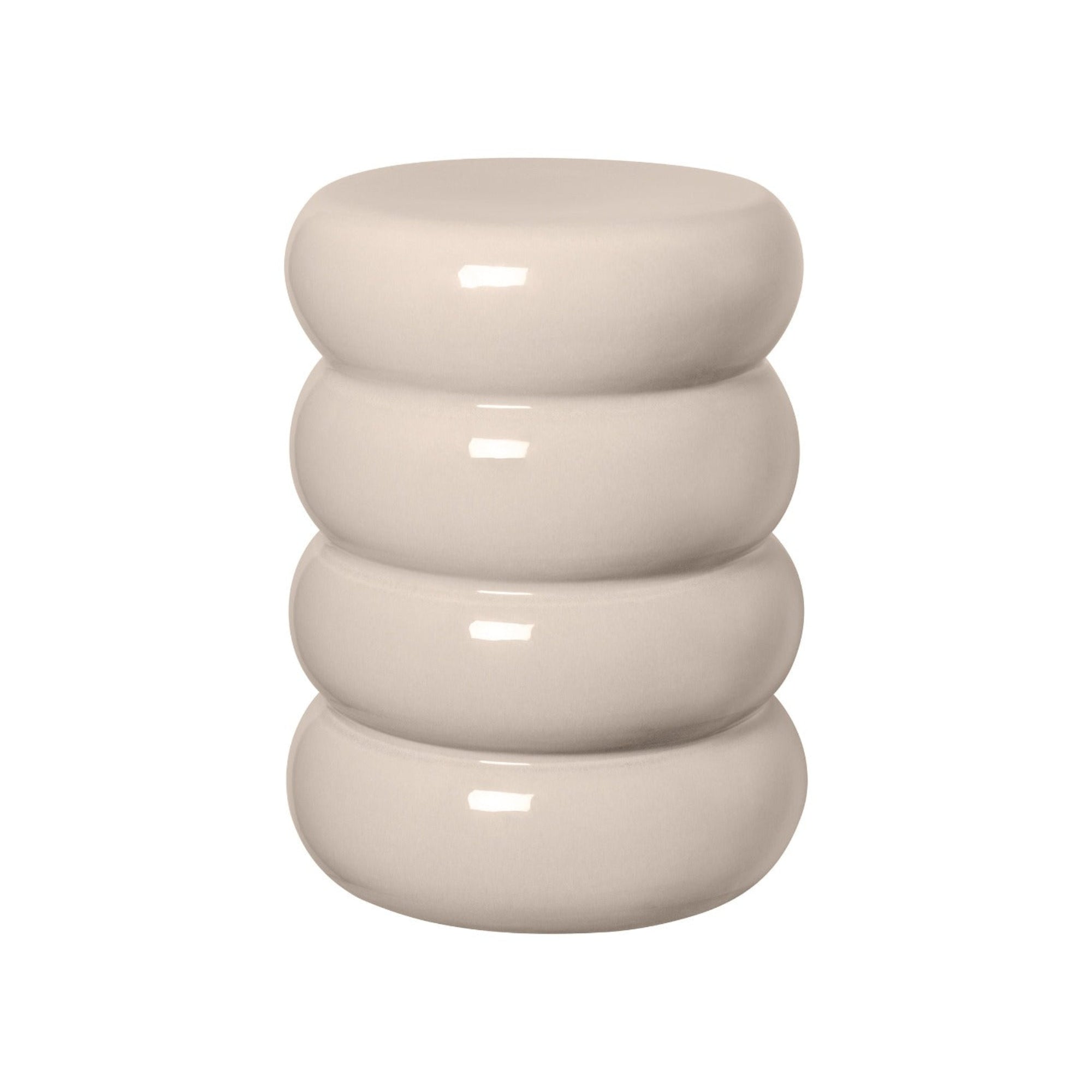 blomus TORU Contemporary Round Sculputural Ceramic Side Table - Accent Table