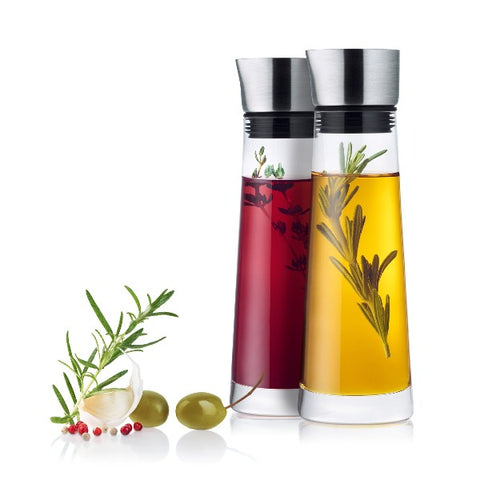 Oil and Vinegar Serving Set with Stainless Steel Lid