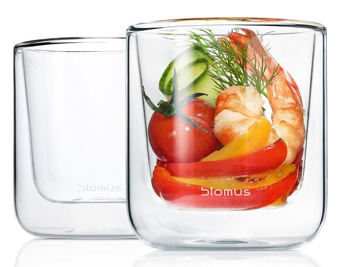 shrimp cocktail salad in a double walled glass from blomus NERO collection