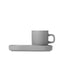 Espresso Cups with Trays - PILAR Mirage Grey Side View