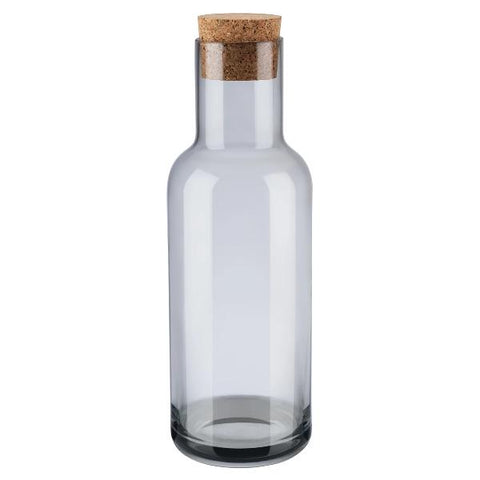 FUUM Water Carafe - 34 Ounce - With Cork Lid - Smoke