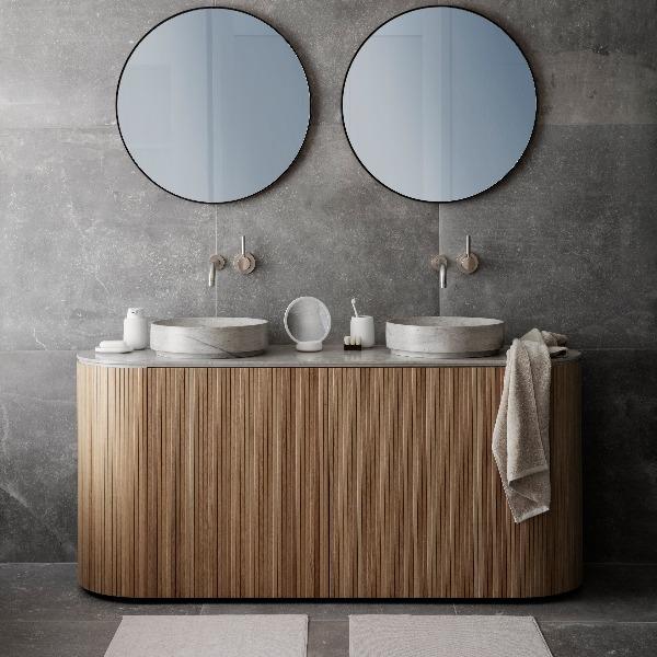 Modern Scandinavian designed bathroom with ceramic soap dish from blomus SONO collection