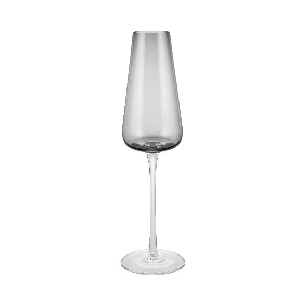 blomus BELO Hand Blown Champagne Flute - Colored Glass Tapered Tulip Shape Stemware - 2 pieces 