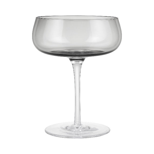 blomus BELO Hand Blown Champagne  Saucer - Colored Glass Tapered Tulip Shape Coupe Stemware - 2 pieces 