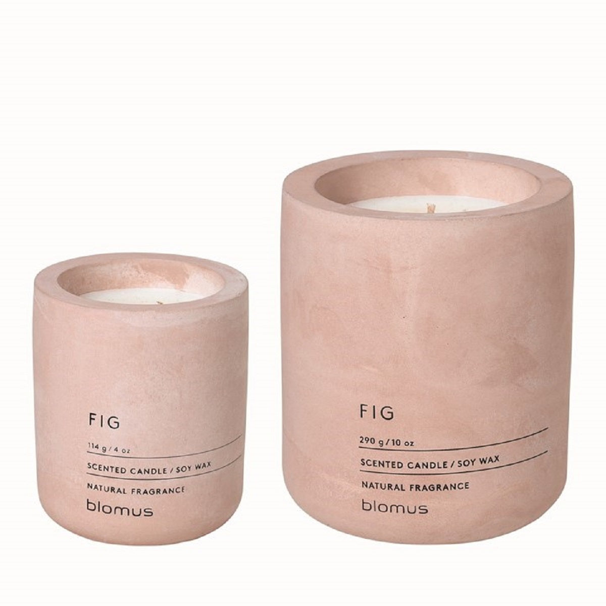 blomus FRAGA Scented Jar Candle with Concrete Container Set of Large and Small - Soy Wax and Natural Oil Fragrance