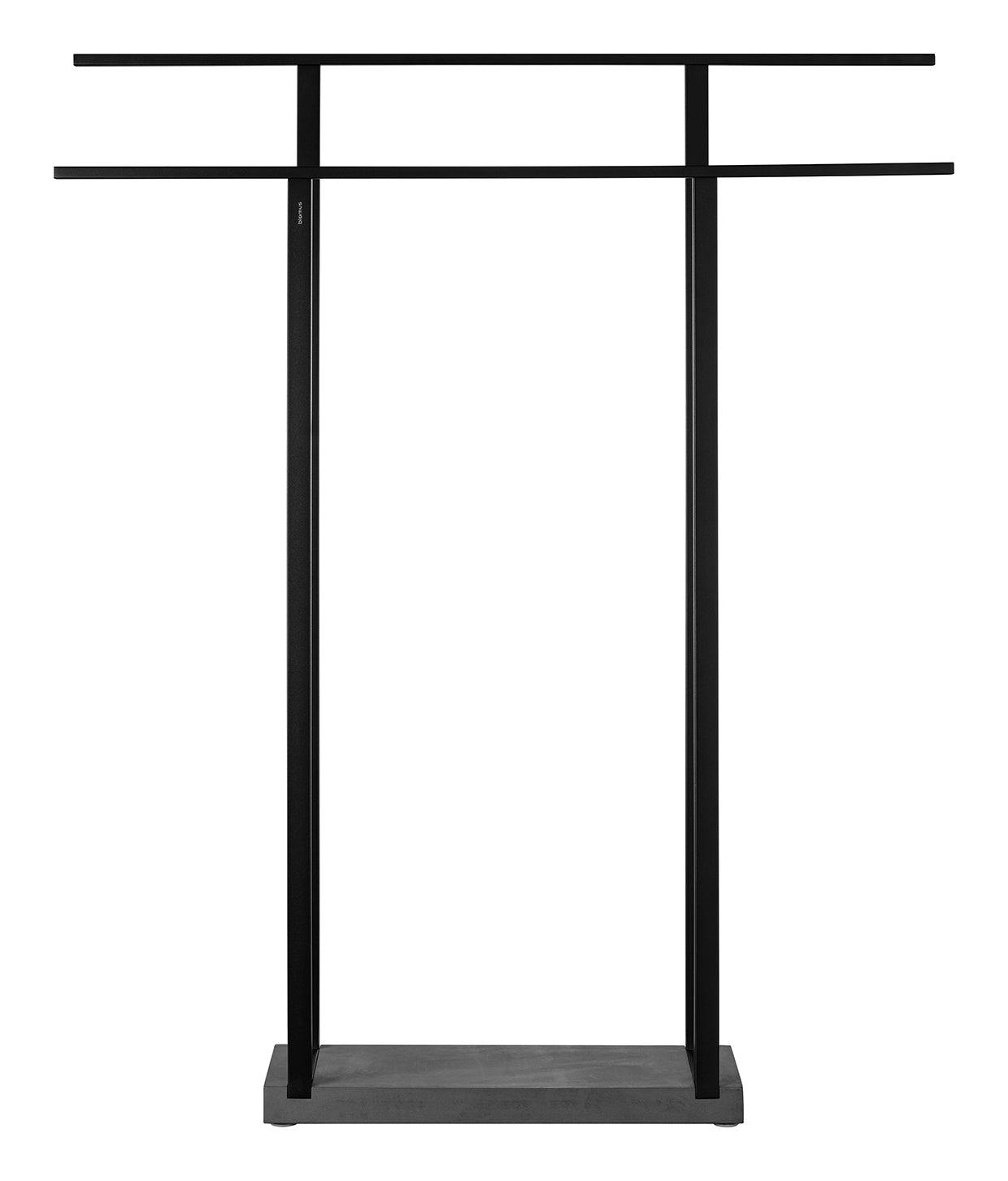 blomus MENOTO Modern Freestanding Towel Rack with Heavy Polystone Base - Extra Wide Black