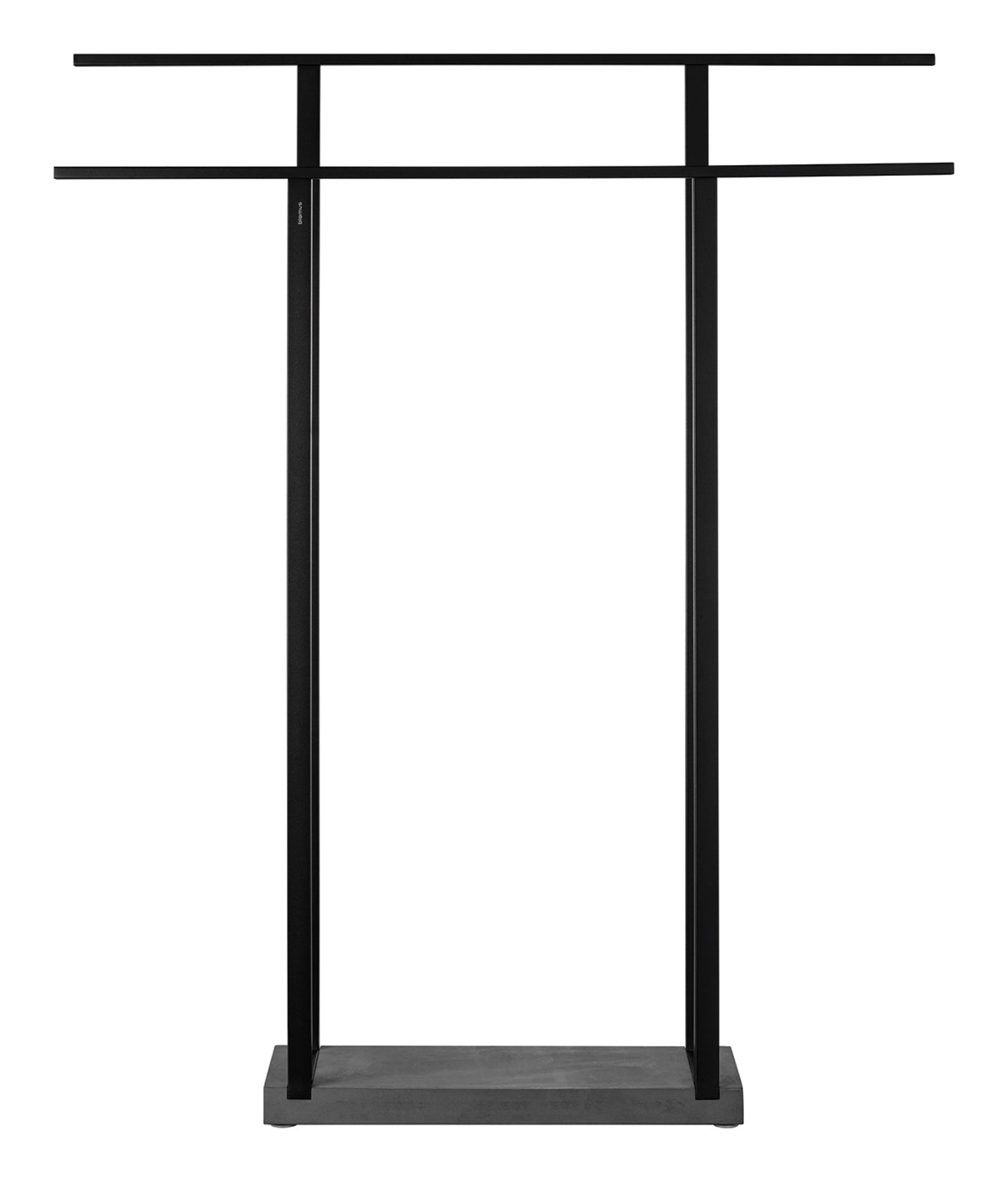 blomus MENOTO Modern Freestanding Towel Rack with Heavy Polystone Base - Extra Wide Black