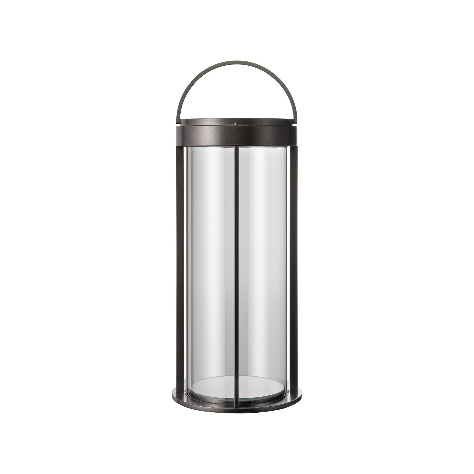 blomus MITURO  Rechargable LED Portable Indoor or Outdoor Glass and Aluminum Lantern - Dimmable - Varying Light Colors