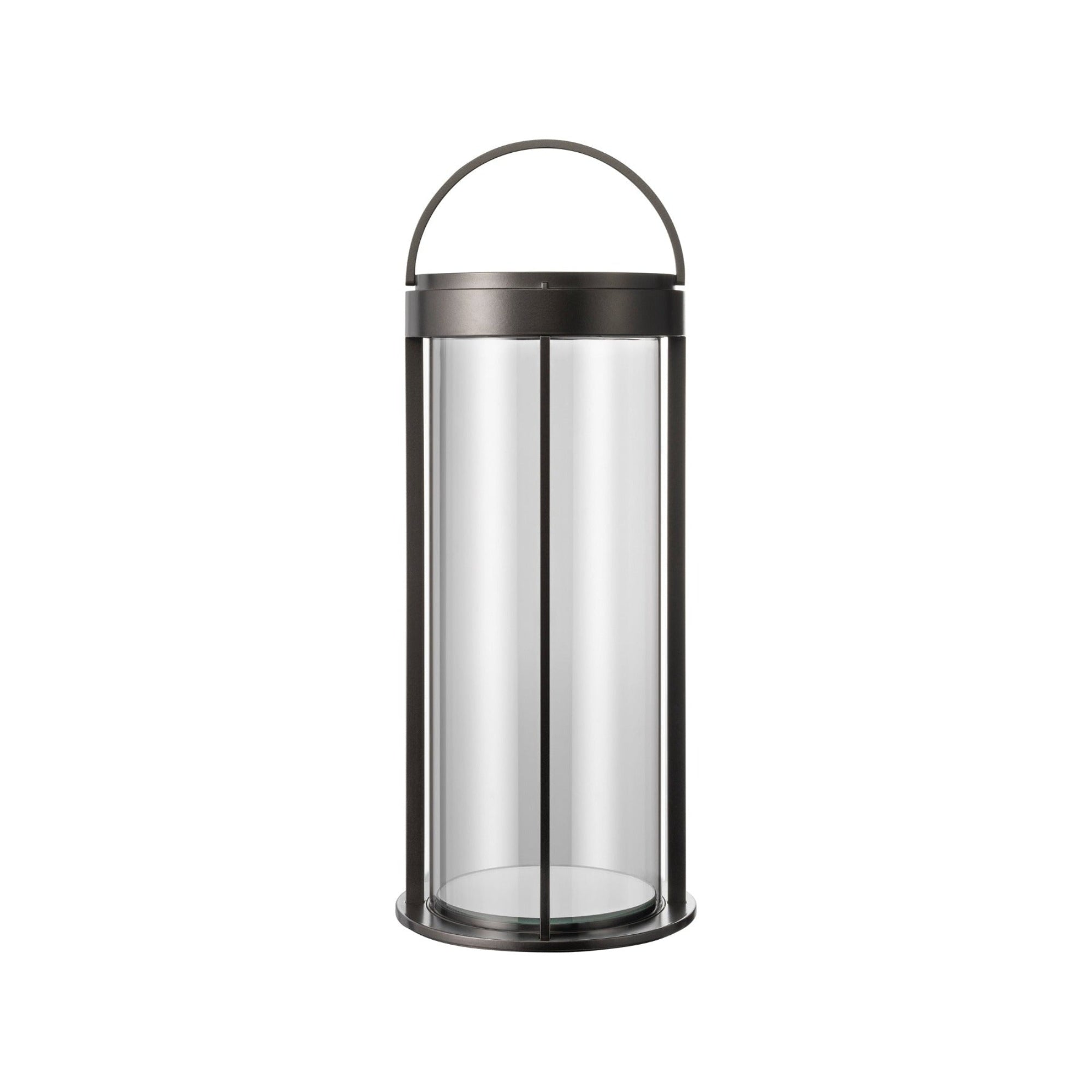 blomus MITURO  Rechargable LED Portable Indoor or Outdoor Glass and Aluminum Lantern - Dimmable - Varying Light Colors