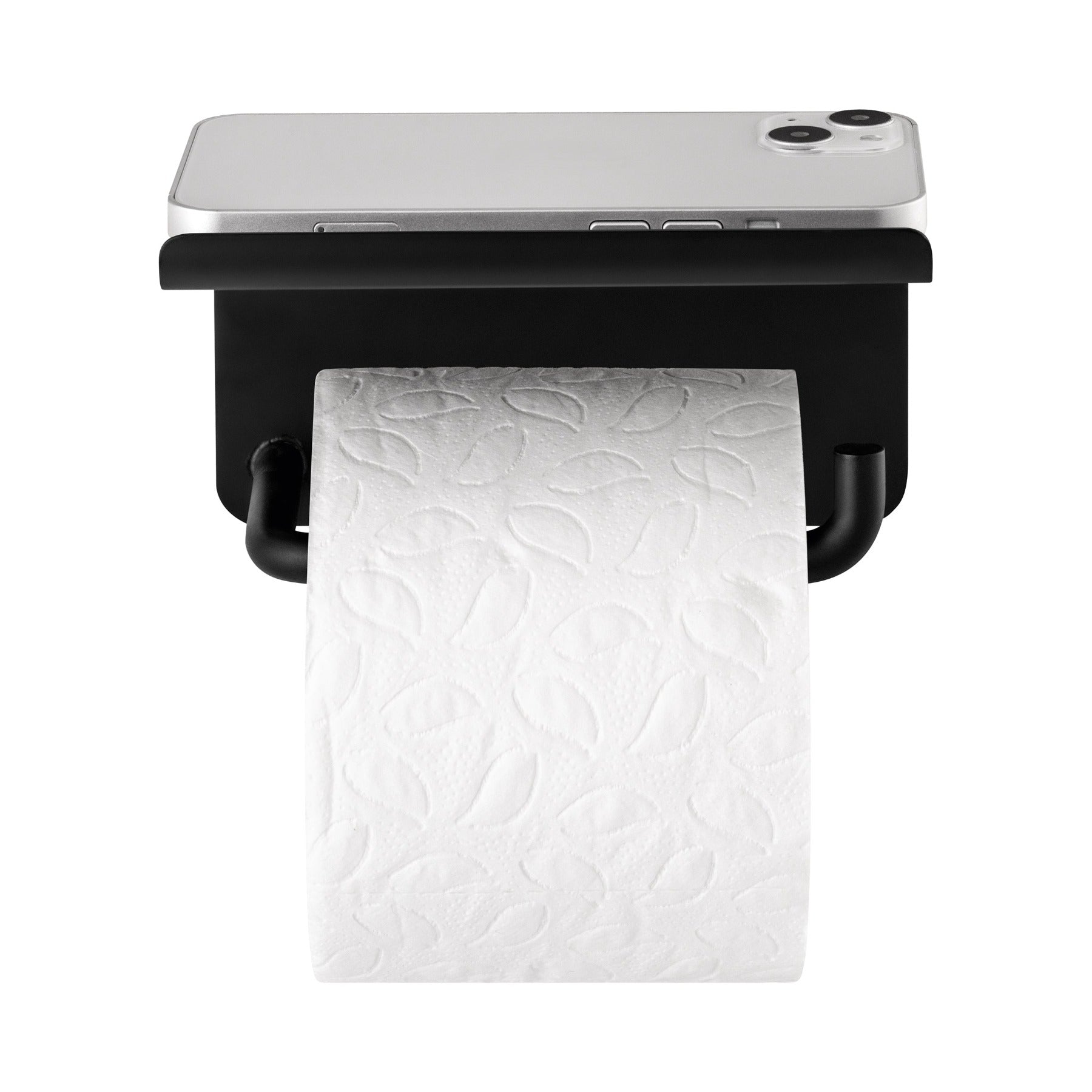 blomus MODO Ti-Coated Stainless Steel Wall Mounted Toilet Paper Holder with Tray - Industrial Modern Décor - Black