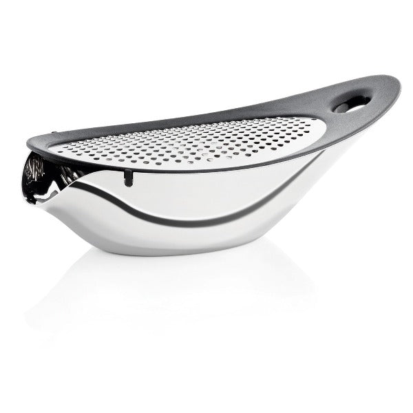 blomus NAVETTA Parmesan Cheese Grater with Bowl – Stainless Steel Handheld Cheese Grater for Gourmet Kitchen Serving