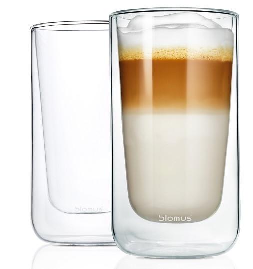 blomus NERO Modern Double Wall Drinking Glasses for Hot or Cold Drinks Set of 2 - 11 Fluid Ounces 