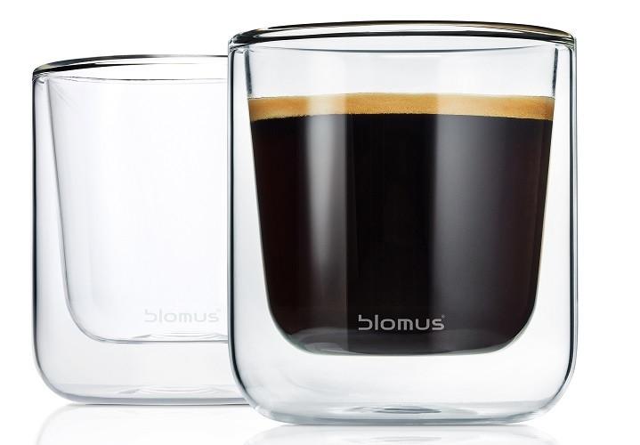 blomus NERO Modern Double Wall Drinking Glasses for Hot or Cold Drinks Set of 2 - 7 Fluid Ounces 