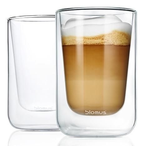 blomus NERO Modern Double Wall Drinking Glasses for Hot or Cold Drinks Set of 2 - 8 Fluid Ounces 