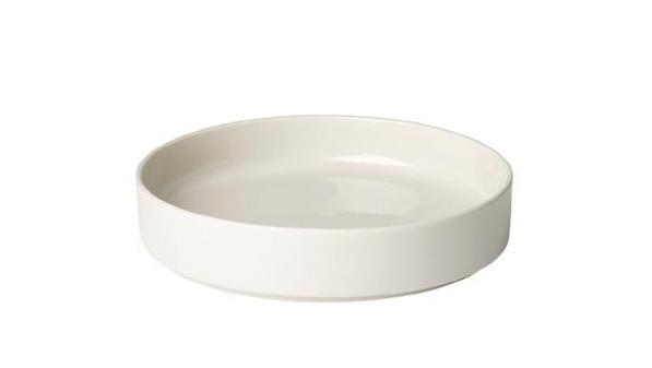 blomus PILAR Modern Stoneware Deep Dessert Plate Set of 4 for Pasta, Bisque, or Side for Kitchen or Fine Formal Dining