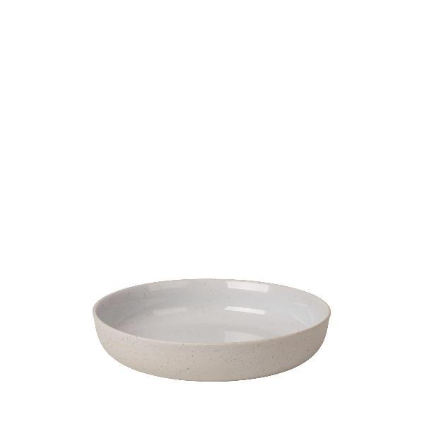blomus SABLO Scandinavian Stoneware Deep Plate Set of 4 for Pasta, Bisque, or Side Organic Dishware