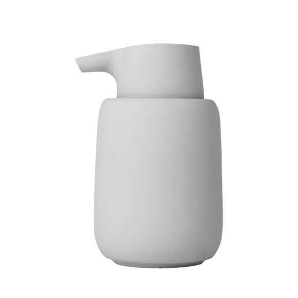 blomus SONO Bathroom Soap Dispenser - Ceramic Soft Touch Manual Soap Pump - Modern Design